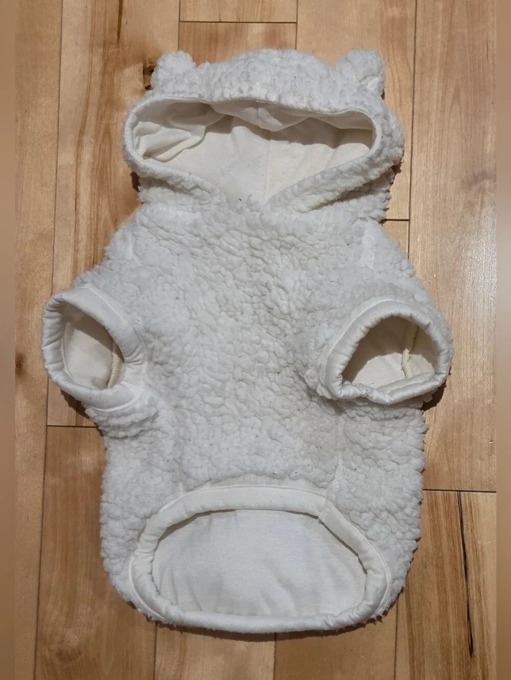 Top Paw Cream Teddy Bear Sherpa Dog Hoodie (S)